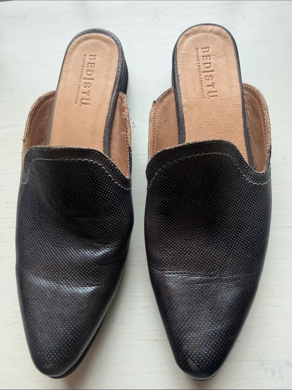 Bed Stu Black Genuine Leather Pointed Toe Mule Clogs Women’s 8.5 - Picture 5 of 10